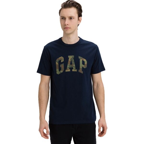 GAP GAP V-SS CAMO ARCH LOGO TEE Мъжка тениска, тъмносин, размер S