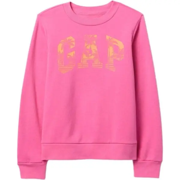 GAP GAP LOGO CREW Момичешки суитшърт, розово, размер