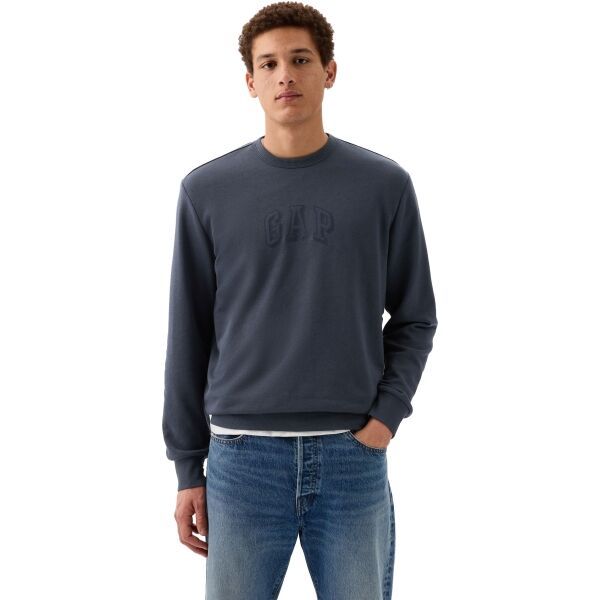 GAP GAP LOGO CREWNECK Мъжки суитшърт, тъмносин, размер