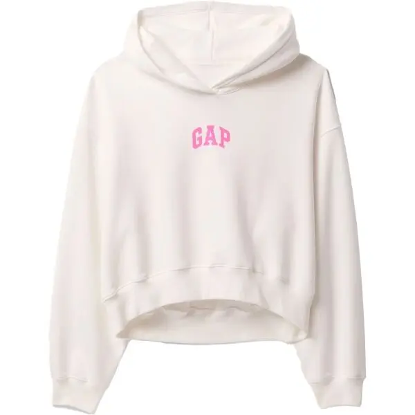 GAP GAP LOGO CROPPED Дамски суитшърт, бяло, размер