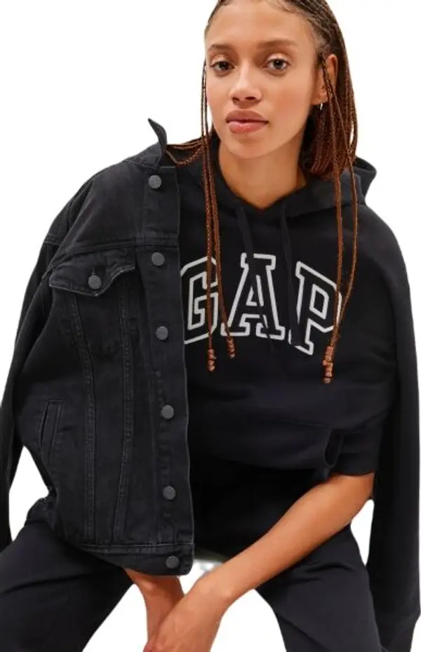 GAP GAP LOGO Дамски суитшърт, черно, размер