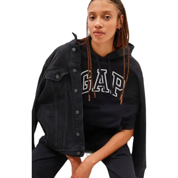 GAP GAP LOGO Дамски суитшърт, черно, размер