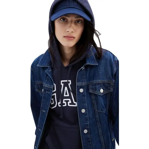 GAP GAP LOGO Дамски суитшърт, тъмносин, размер