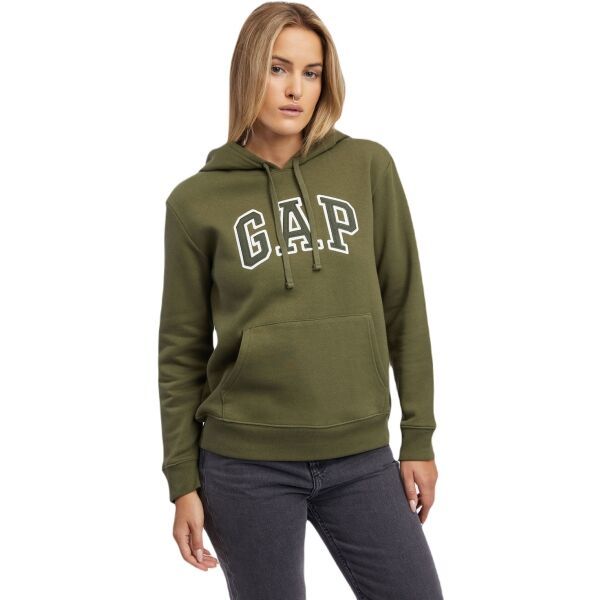 GAP GAP LOGO Дамски суитшърт, зелено, размер