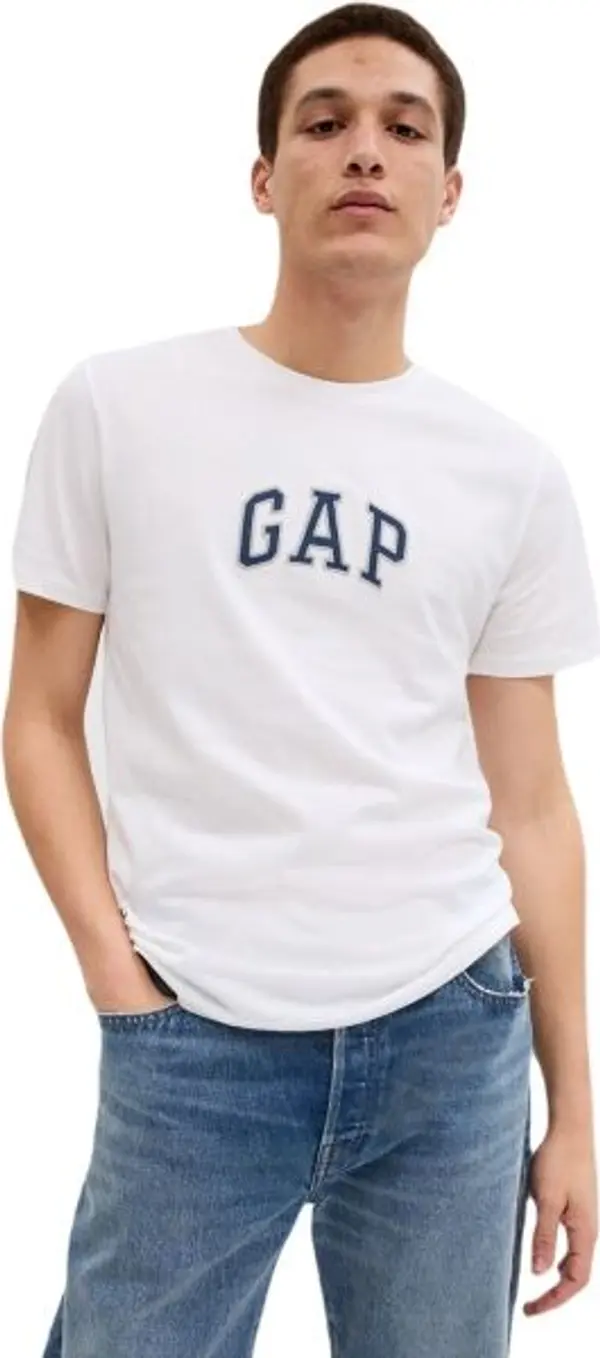 GAP GAP LOGO Мъжка тениска, бяло, размер