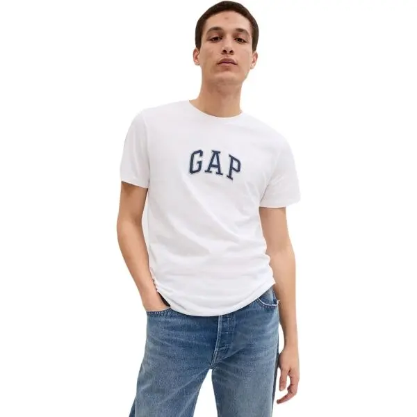 GAP GAP LOGO Мъжка тениска, бяло, размер