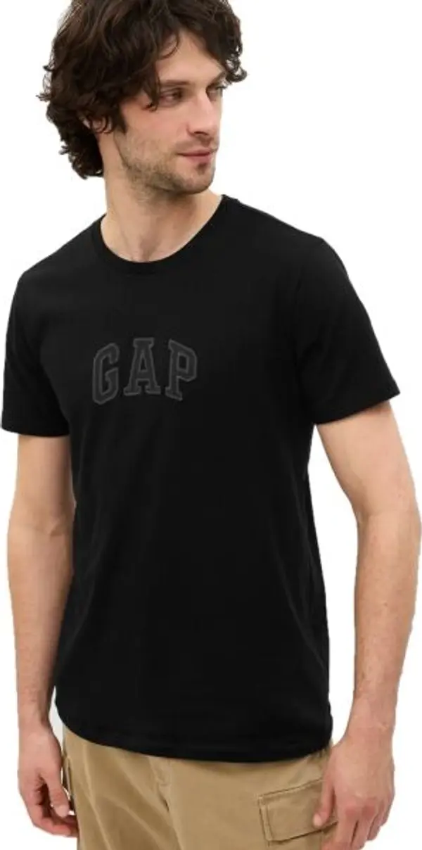 GAP GAP LOGO Мъжка тениска, черно, размер