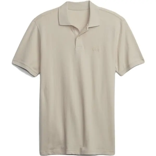 GAP GAP LOGO Мъжка тениска с якичка, бежово, размер