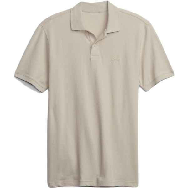 GAP GAP LOGO Мъжка тениска с якичка, бежово, размер