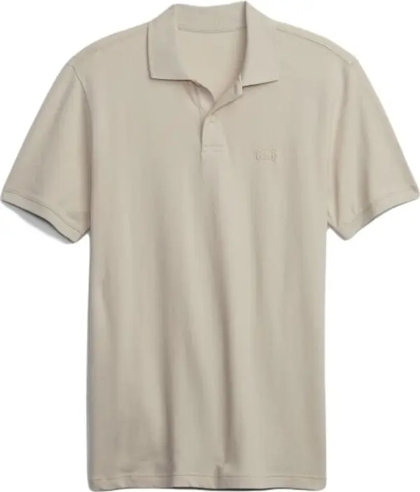 GAP GAP LOGO Мъжка тениска с якичка, бежово, размер