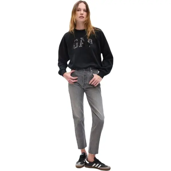 GAP GAP ЛОГО RAGLAN CREW Дамски суитшърт, черно, размер