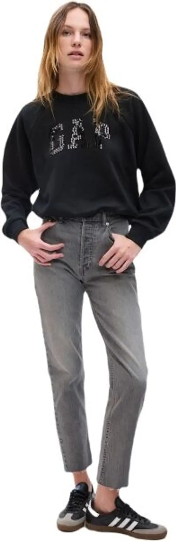 GAP GAP ЛОГО RAGLAN CREW Дамски суитшърт, черно, размер