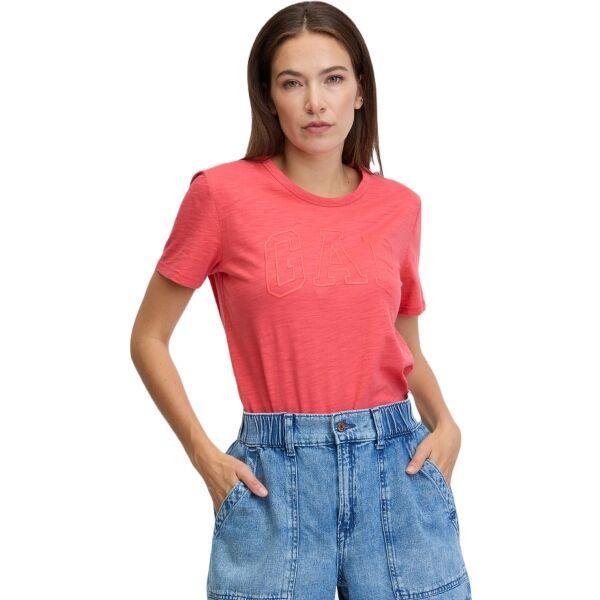 GAP GAP LOGO SLUB Дамска тениска, цвят сьомга, размер