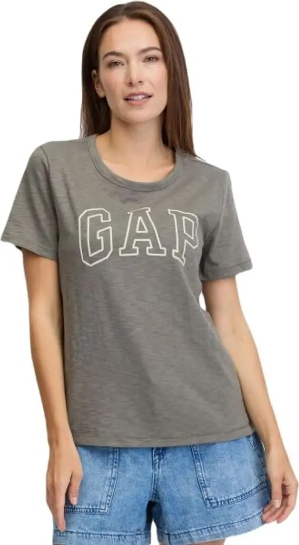 GAP GAP LOGO SLUB Дамска тениска, khaki, размер