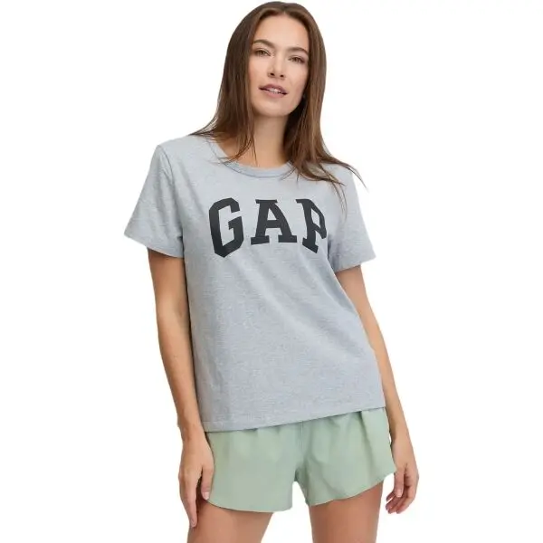 GAP GAP LOGO SLUB Дамска тениска, сиво, размер