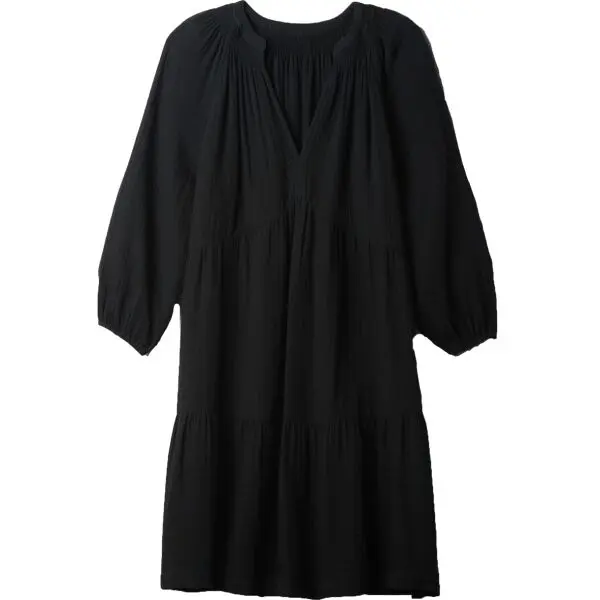 GAP GAP LONGSLEEVE GAUZE Дамска рокля, черно, размер