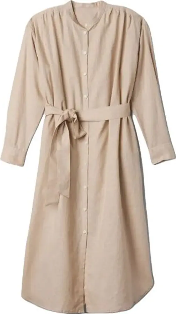 GAP GAP LS LINEN MAXI Дамска рокля, бежово, размер