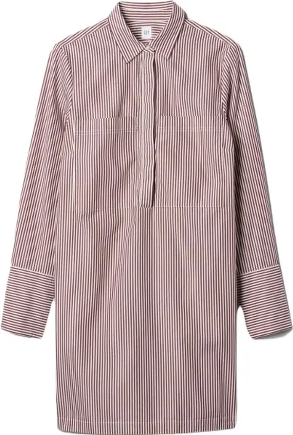 GAP GAP LS STRIPE POPOVER Дамска рокля, червено, размер