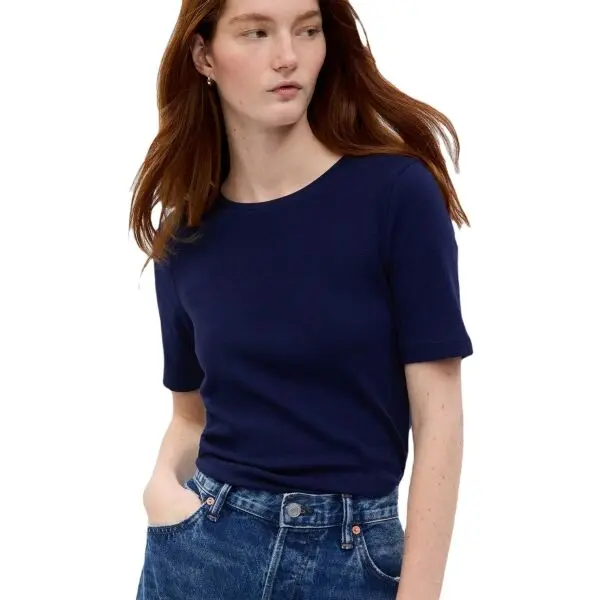 GAP GAP MOD CREW Дамска тениска, тъмносин, размер