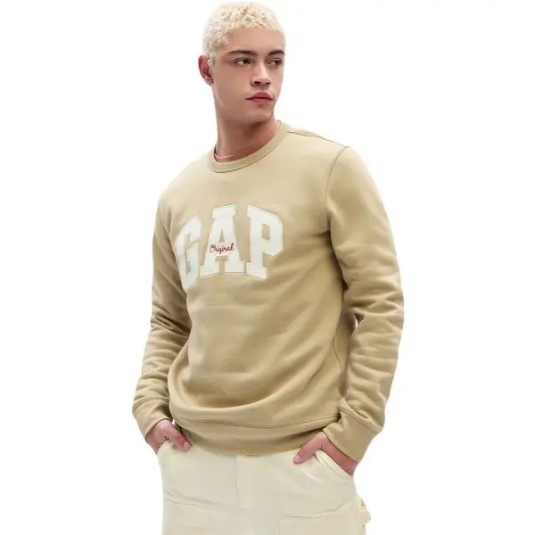 GAP GAP ORIGINAL ARCH CREW Мъжки суитшърт, бежово, размер