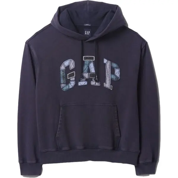 GAP GAP PATCHWORK LOGO Мъжки суичър, тъмносин, размер