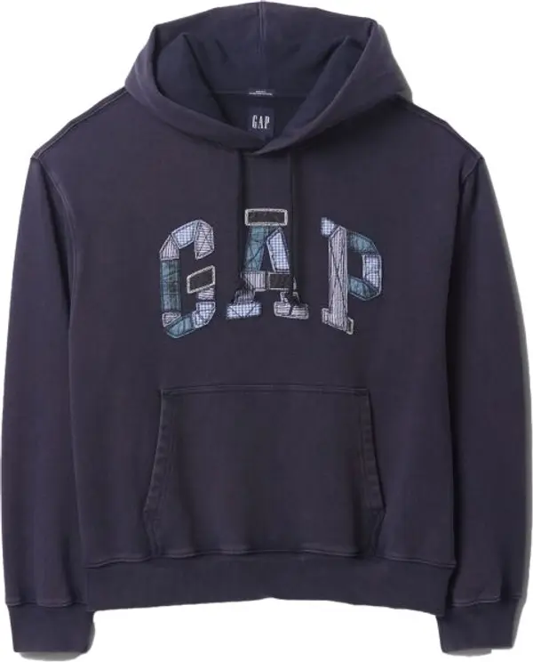 GAP GAP PATCHWORK LOGO Мъжки суичър, тъмносин, размер