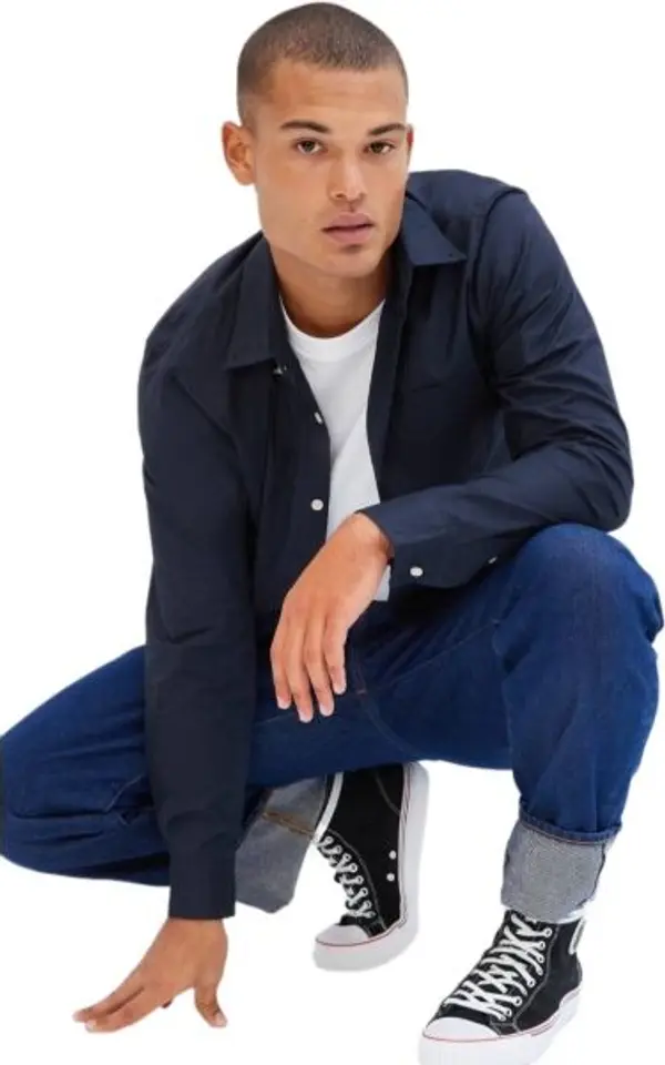 GAP GAP POPLIN Мъжка риза, тъмносин, размер