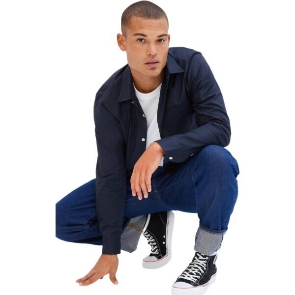 GAP GAP POPLIN Мъжка риза, тъмносин, размер