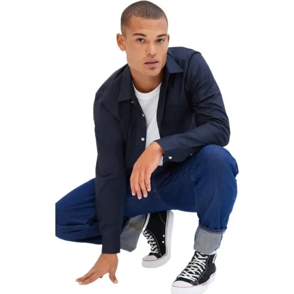GAP GAP POPLIN Мъжка риза, тъмносин, размер