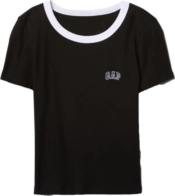 GAP GAP SMALL LOGO RINGER Дамска тениска, черно, размер
