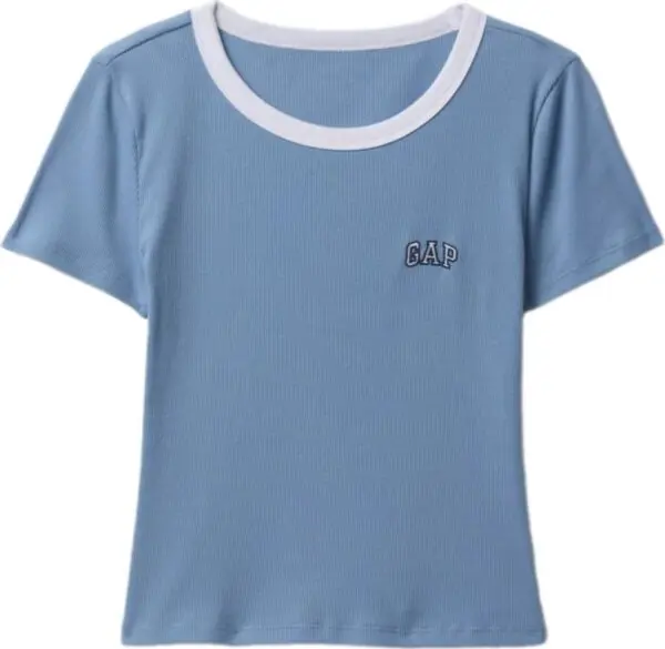 GAP GAP SMALL LOGO RINGER Дамска тениска, светлосиньо, размер