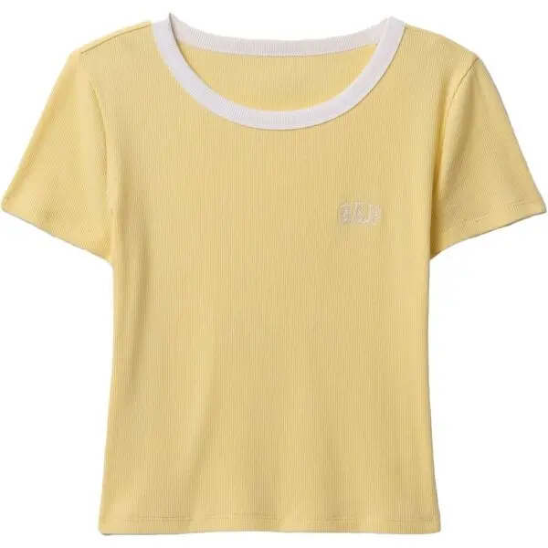 GAP GAP SMALL LOGO RINGER Дамска тениска, жълто, размер