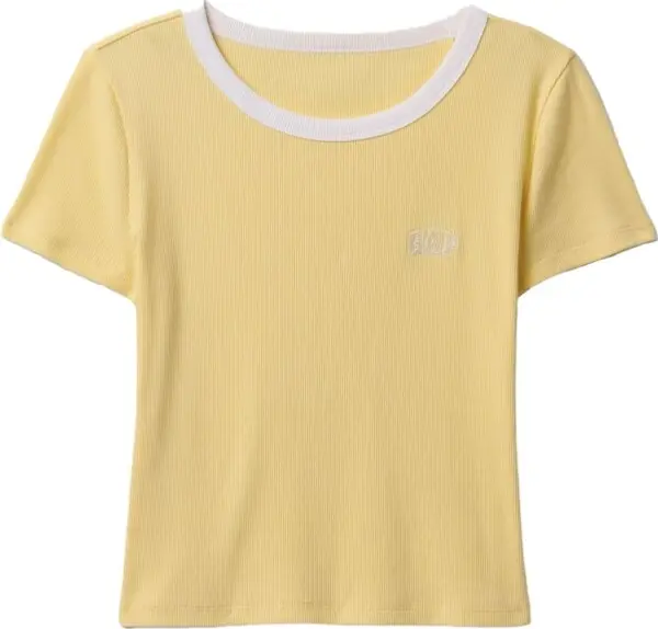 GAP GAP SMALL LOGO RINGER Дамска тениска, жълто, размер