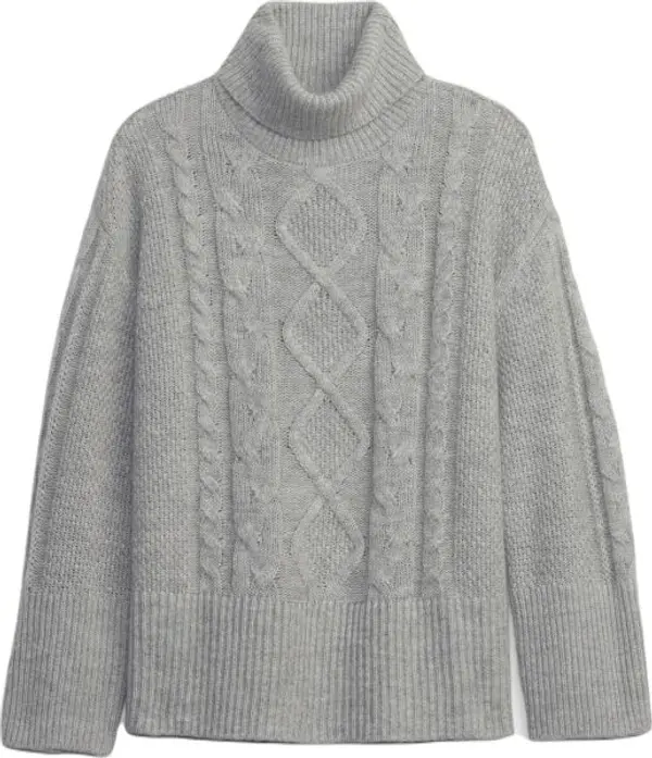 GAP GAP SPLIT Дамски пуловер, сиво, размер