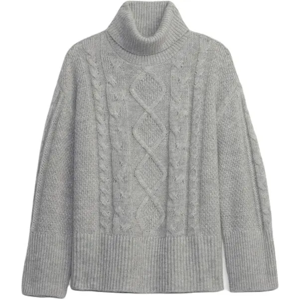 GAP GAP SPLIT Дамски пуловер, сиво, размер