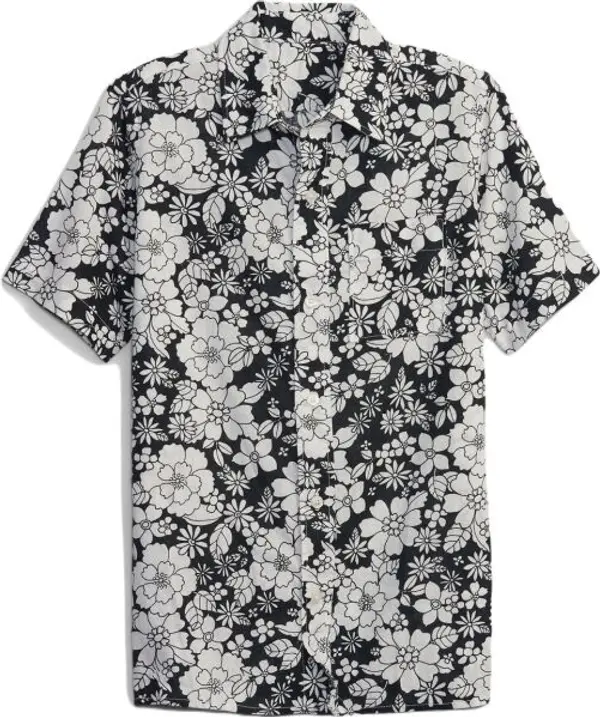 GAP GAP SS LINEN Момчешка риза, черно, размер