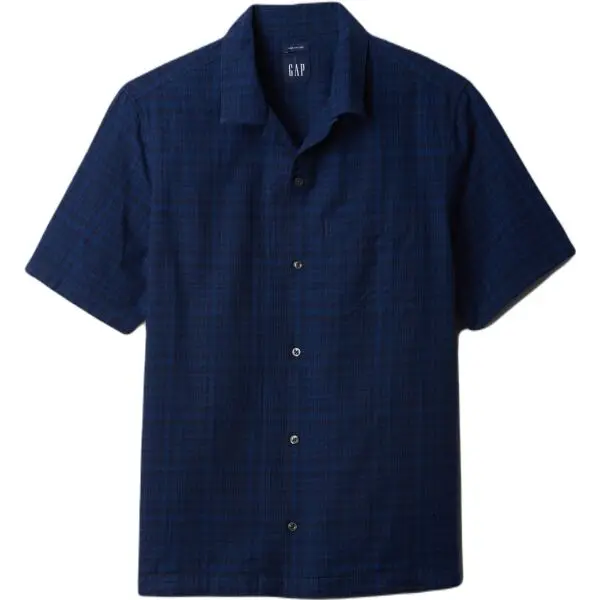 GAP GAP SS LINEN Мъжка риза, тъмносин, размер