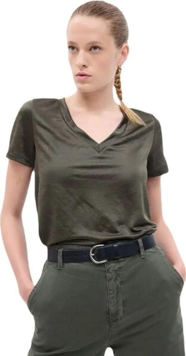 GAP GAP SS ORGANIC VINT Дамска тениска, khaki, размер