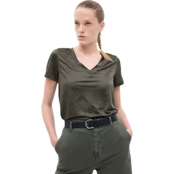 GAP GAP SS ORGANIC VINT Дамска тениска, khaki, размер