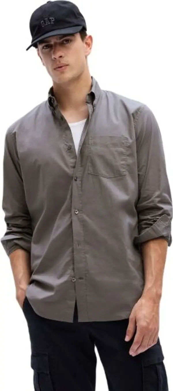 GAP GAP СТАНДАРТ Мъжка риза, сиво, размер
