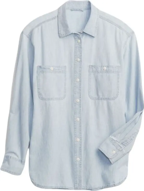 GAP GAP THE BIG SHIRT Дамска риза, светлосиньо, размер