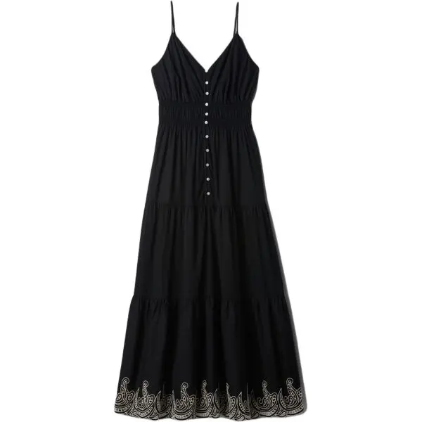 GAP GAP TIERED MAXI Дамска рокля, черно, размер