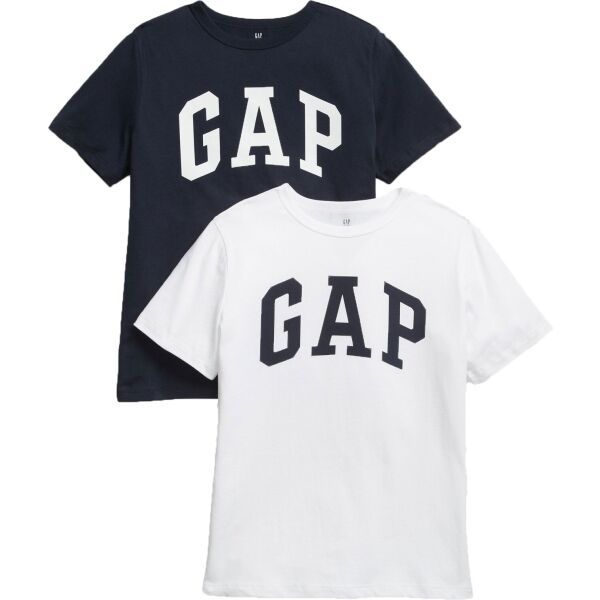 GAP GAP V-2PK SS LOGO TEE Момчешка тениска, бяло, размер