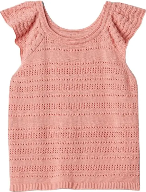 GAP GAP V-CROCHET Момичешка тениска, цвят сьомга, размер