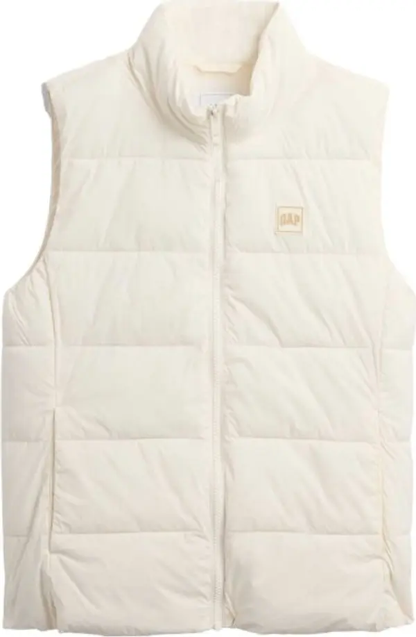 GAP GAP V-FRCH LOGO LW PUFFER Дамски елек, бяло, размер
