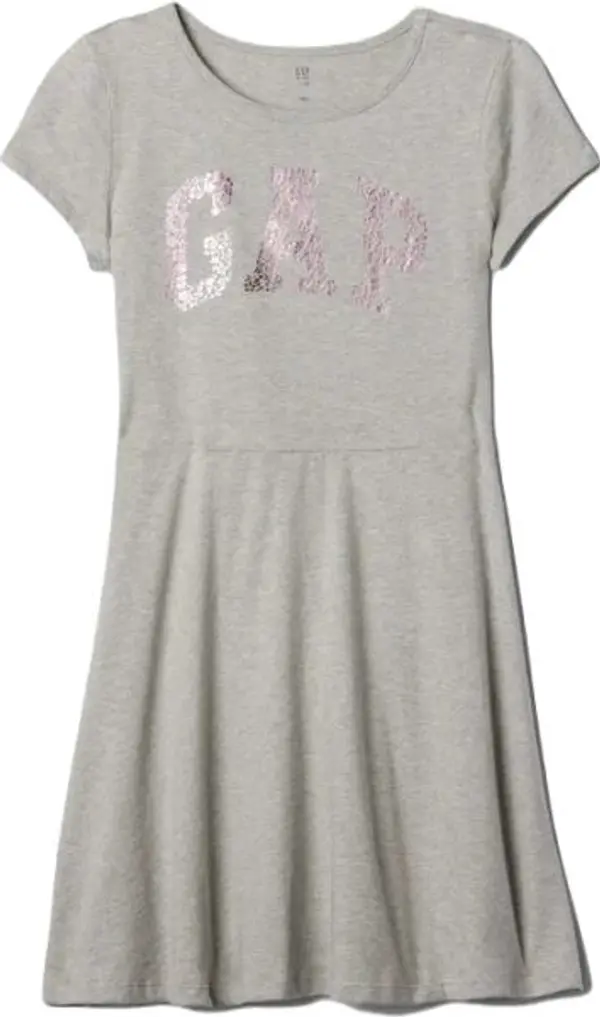 GAP GAP V-FRCH LOGO Момичешка рокля, сиво, размер