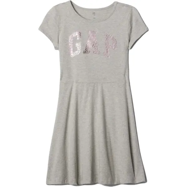 GAP GAP V-FRCH LOGO Момичешка рокля, сиво, размер