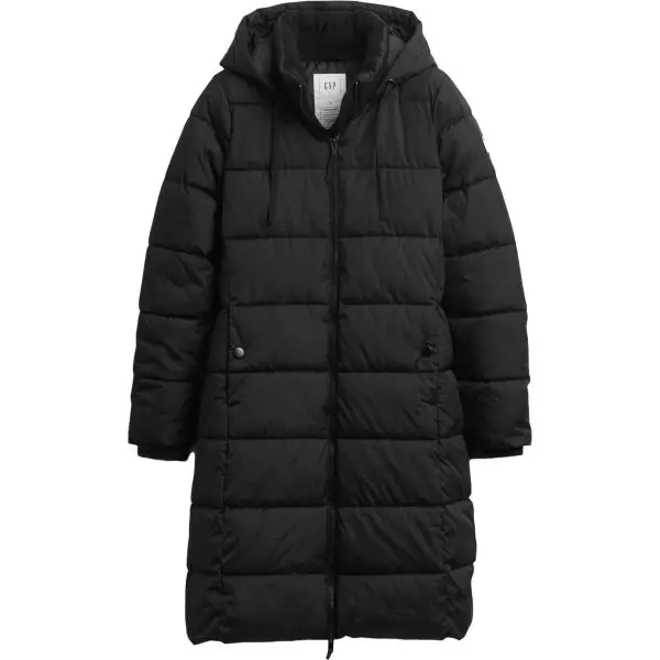 GAP GAP V-FRCH LONG PUFFER COAT Дамско капитонирано яке, черно, размер