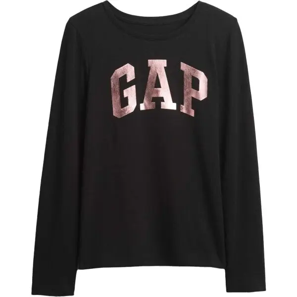 GAP GAP V-FRCH LS LOGO TEE Детска тениска, черно, размер