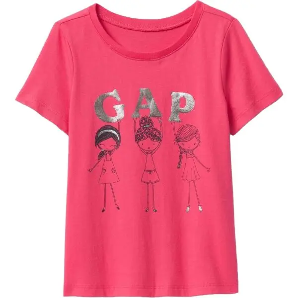 GAP GAP V-FRCH Момичешка тениска, розово, размер 3Y